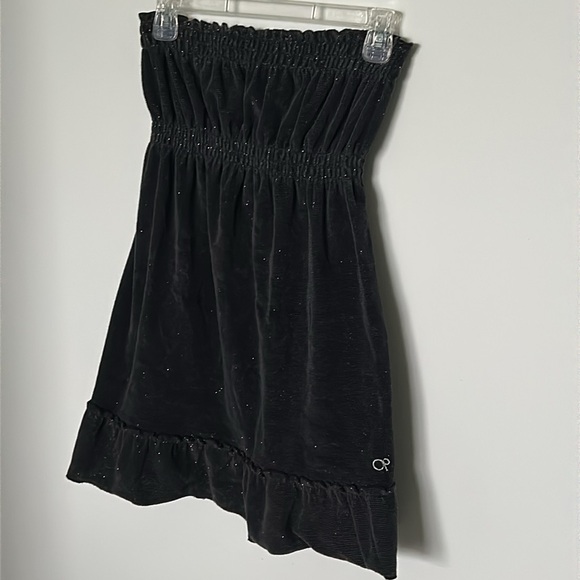 OCEAN PACIFIC Black Metallic Swim Coverup Dress Womens Size XS Strapless - Picture 8 of 11